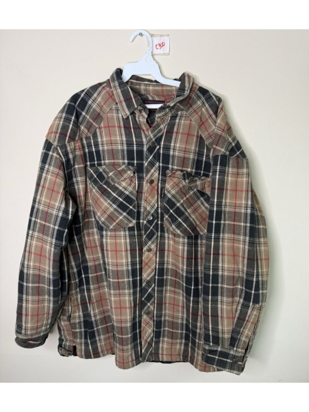 Vintage 90s Five Brother Jacket Shirt Flannel Insulated Plaid Pockets